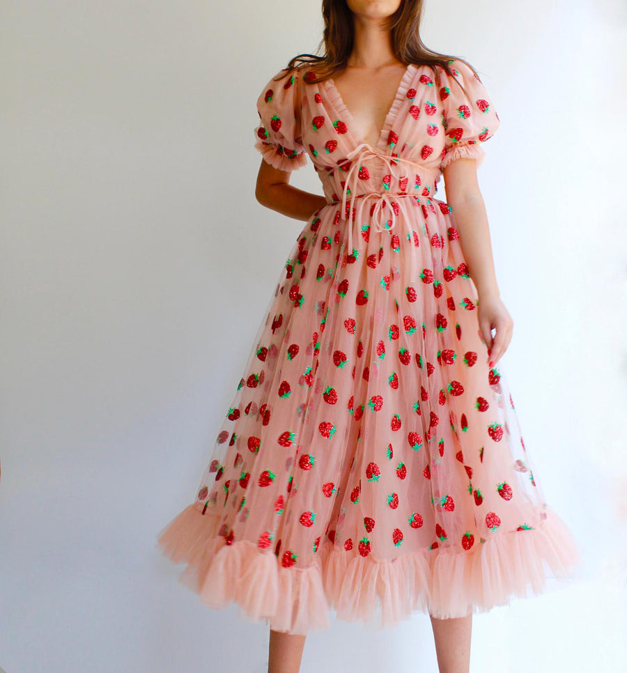 women’s strawberry dress